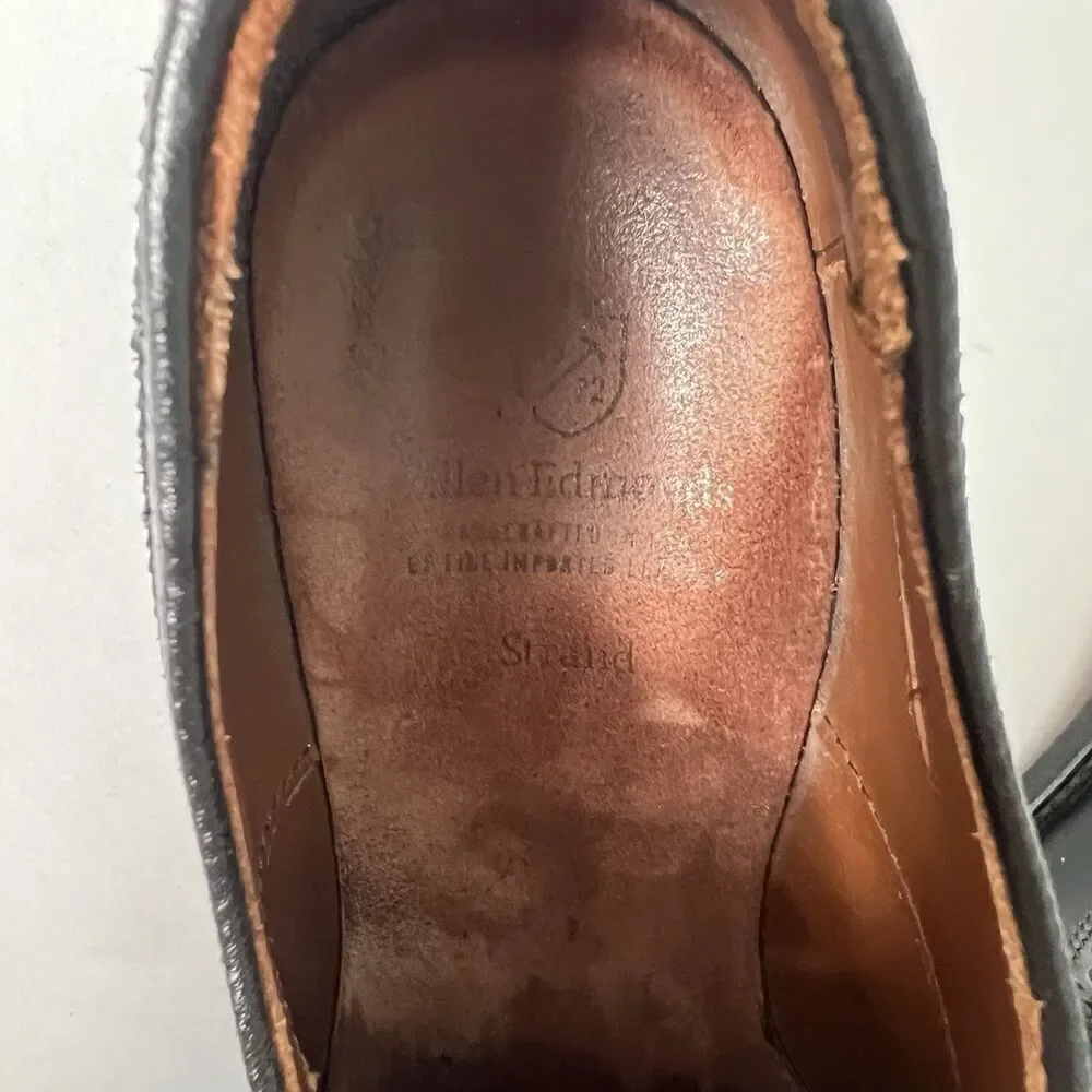 Allen Edmonds Strand Men's Black Leather Cap Toe Oxfords Sz 10.5 Made In USA